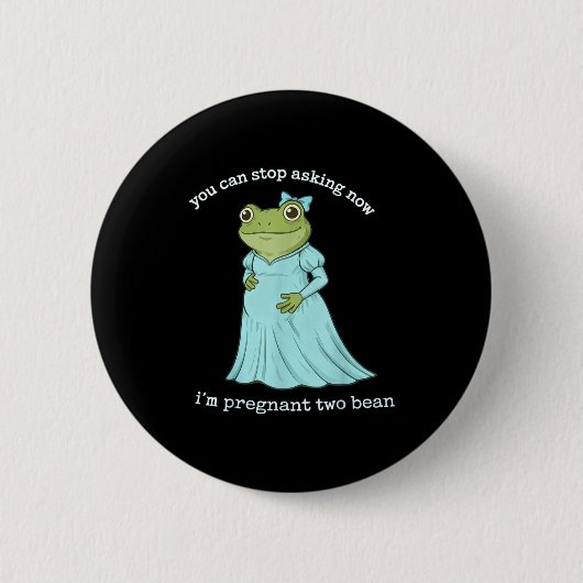 Grappige Kikker Zwangerschapsaankondiging Middelee Ronde Button 5,7 Cm (Voorkant)