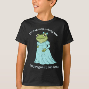 Grappige Kikker Zwangerschapsaankondiging Middelee T-shirt