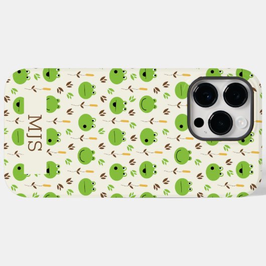 Grappige Kikkergesichter Patroon Monogram Case-Mate iPhone Case (Achterkant (horizontaal))
