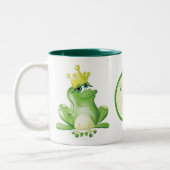 Grappige kikkerkussen tekst toevoegen tweekleurige koffiemok (Links)