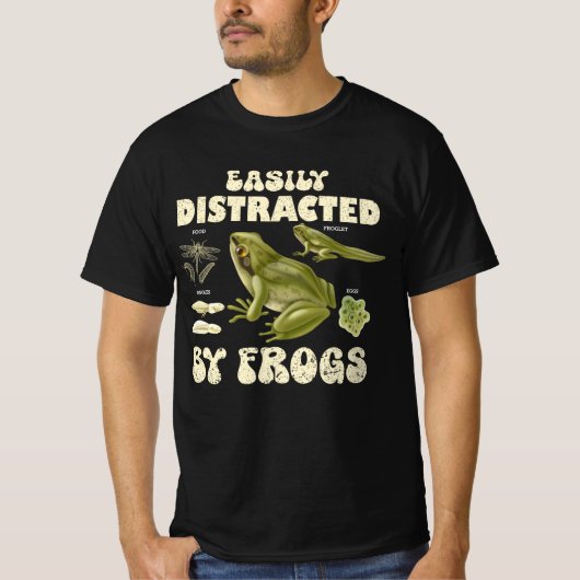 Grappige kikkerliefhebber gemakkelijk afgeleid doo t-shirt (Voorkant)