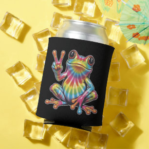 Grappige Kikkerliefhebber Tie-Dye Kikker Vredestek Blikjeskoeler