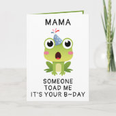 Grappige kikkerpad kruik moeder gelukkige verjaard bedankkaart (Voorkant)