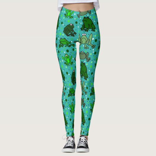 Grappige Kikkers Cartoon Leggings (Voorkant)