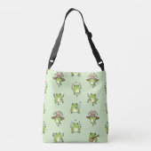 Grappige kikkers op pad crossbody tas (Achterkant)