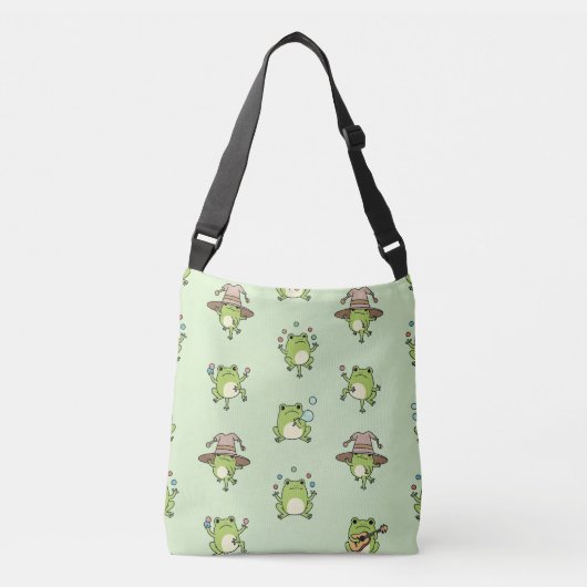 Grappige kikkers op pad crossbody tas (Voorkant)