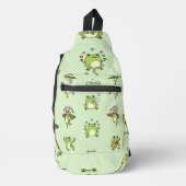 Grappige kikkers op pad sling bag (Voorkant)
