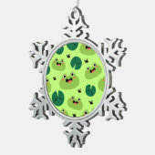 Grappige kikkers tin sneeuwvlok ornament (Rechts)