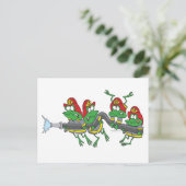 grappige kikkers voor brandweerkikkers briefkaart (Staand voorkant)