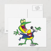 grappige kikkerviskikker cartoon briefkaart (Voorkant / Achterkant)