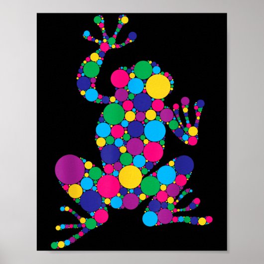 Grappige Kikkervrienden Stippen Kunststudent Geluk Poster (Voorkant)