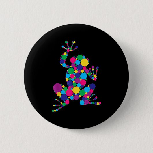 Grappige Kikkervrienden Stippen Kunststudent Geluk Ronde Button 5,7 Cm (Voorkant)
