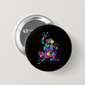 Grappige Kikkervrienden Stippen Kunststudent Geluk Ronde Button 5,7 Cm (Voorkant /achterkant)