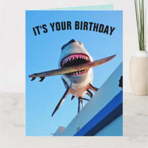 GRAPPIGE KILLER SHARK GROTE VERJAARDAGSKAARTEN KAART