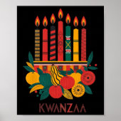 Grappige Kinara Zeven Kaarsen Kwanzaa Viering 2 Poster (Voorkant)