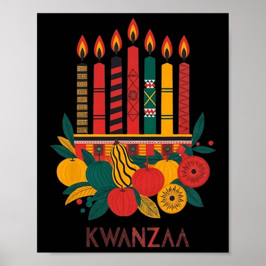 Grappige Kinara Zeven Kaarsen Kwanzaa Viering 2 Poster (Voorkant)