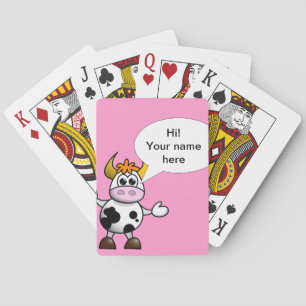 Grappige kinder cartoon koe pokerkaarten