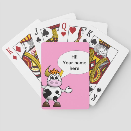 Grappige kinder cartoon koe pokerkaarten (Achterkant)