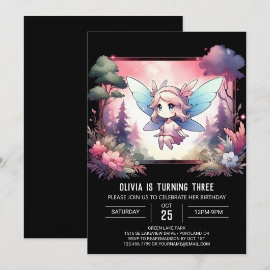 Grappige Kinder feeënverjaardag Kaart (Voorkant / Achterkant)