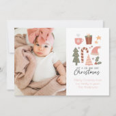 Grappige Kinder foto meisje die houdt van kerst Feestdagenkaart (Voorkant)