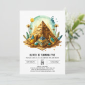 Grappige Kinder gouden piramides Verjaardag Kaart (Staand voorkant)