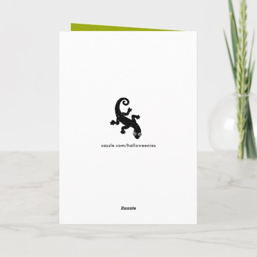 Grappige kinder Halloween kaart (Achterkant)