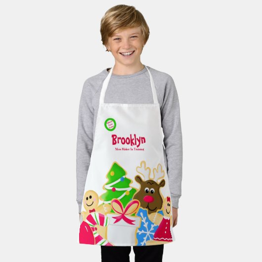 Grappige Kinder kerst bakken cookie uitwisseling Schort (Gedragen)