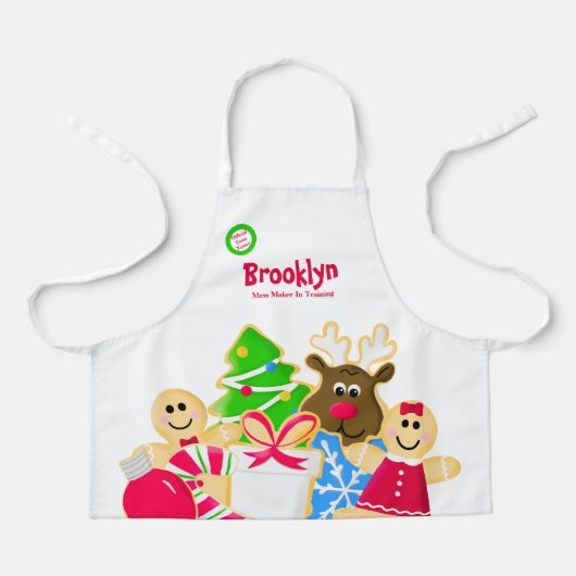 Grappige Kinder kerst bakken cookie uitwisseling Schort (Voorkant)