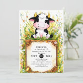 Grappige Kinder Koe Verjaardag Kaart (Staand voorkant)