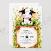 Grappige Kinder Koe Verjaardag Kaart (Voorkant / Achterkant)