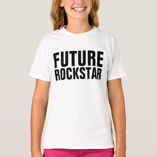 Grappige Kinder Meisjes T-shirts, FUTURE ROCKSTAR T-shirt (Voorkant)