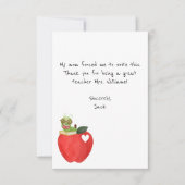 Grappige Kinder noot, rode appel, waardering van d Bedankkaart (Voorkant)