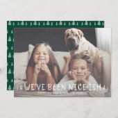 Grappige Kinder Ongehoorzame Kerstkaart of Nice (Voorkant / Achterkant)