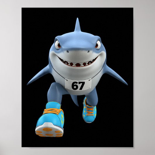 Grappige Kinderen 67 Meme Tralalero Tralala Renner Poster (Voorkant)