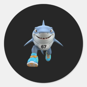 Grappige Kinderen 67 Meme Tralalero Tralala Renner Ronde Sticker