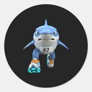 Grappige Kinderen 67 Meme Tralalero Tralala Renner Ronde Sticker