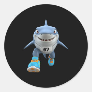Grappige Kinderen 67 Meme Tralalero Tralala Renner Ronde Sticker