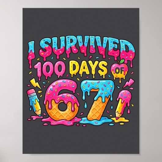 Grappige Kinderen 6 7 100ste Dag Leraar Ik Heb 100 Poster (Voorkant)