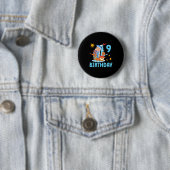 Grappige Kinderen 9e Verjaardagsfeest Zeilboot Zei Ronde Button 5,7 Cm (In situ)