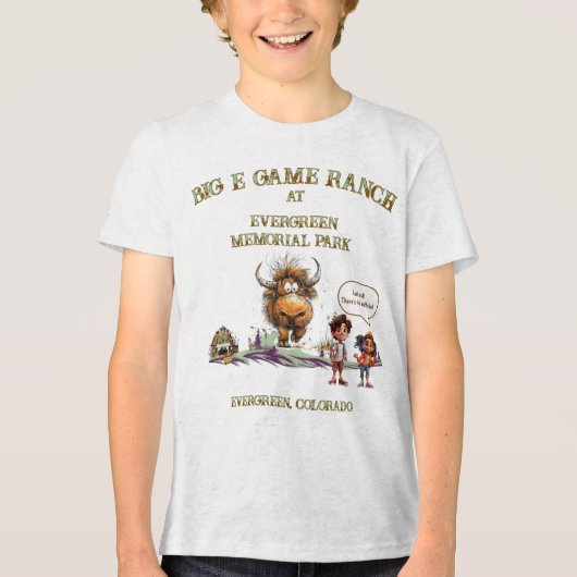 Grappige kinderen Amerikaanse buffel bizon 2 T-shi Tri-Blend Shirt (Voorkant)