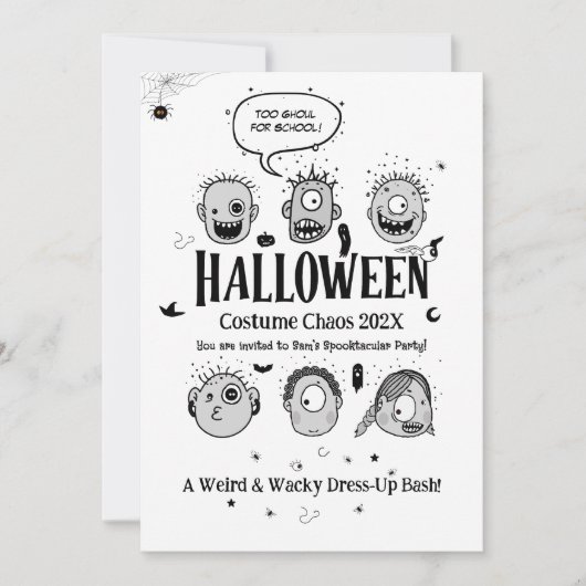 Grappige Kinderen Halloween Grappige Enige Monster Kaart (Voorkant)