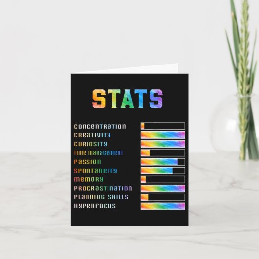 Grappige Kinderen met ADHD Stats Neurodiversity AW Kaart (Voorkant)