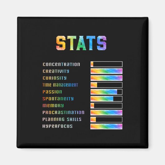 Grappige Kinderen met ADHD Stats Neurodiversity AW Magneet (Voorkant)