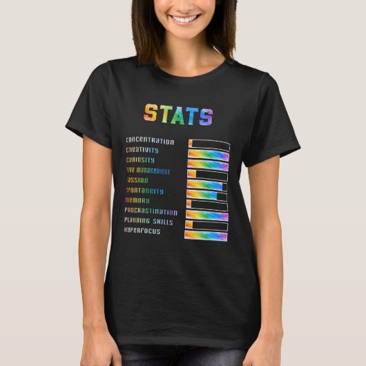 Grappige Kinderen met ADHD Stats Neurodiversity AW T-shirt (Voorkant)