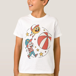 Grappige kinderen met een balletje. Balspelen T-shirt