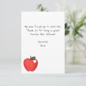 Grappige Kinderen Notitie, Rode Appel, Leraar Waar Bedankkaart (Staand voorkant)