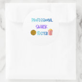 Grappige Kinderen Professionele Snacktester Ronde Sticker (Tas)