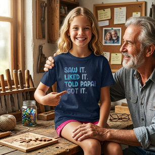 Grappige Kinderen Quote 'Zag het, vond het leuk, v T-shirt