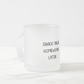 Grappige Kinderen Snoep Eerst Huiswerk Later Mok (Voorkant links)