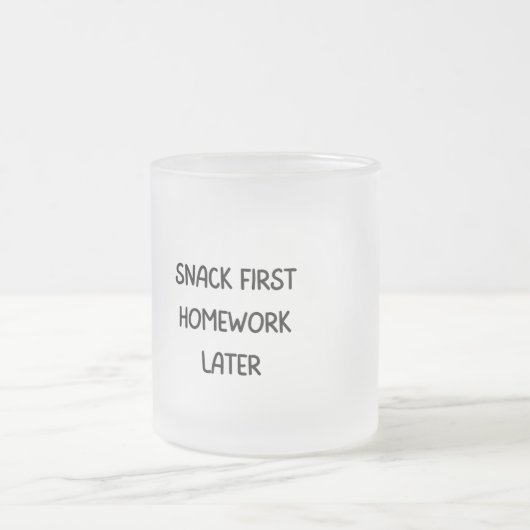 Grappige Kinderen Snoep Eerst Huiswerk Later Mok (Center)